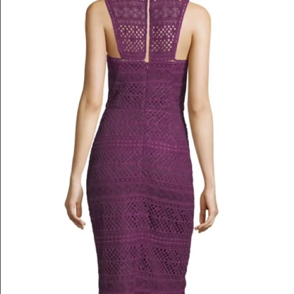 Trina Turk High Neck Lace Sheath Dress Plum 12 NWT - Picture 2 of 13